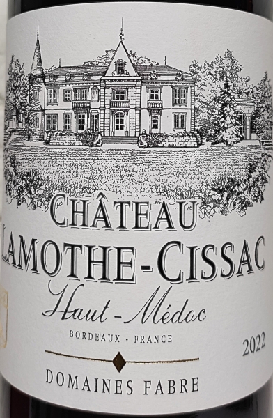 Château Lamothe-Cissac 2022, Domaines Fabres, AOC Haut-Medoc, Rotwein, trocken, 0,75l